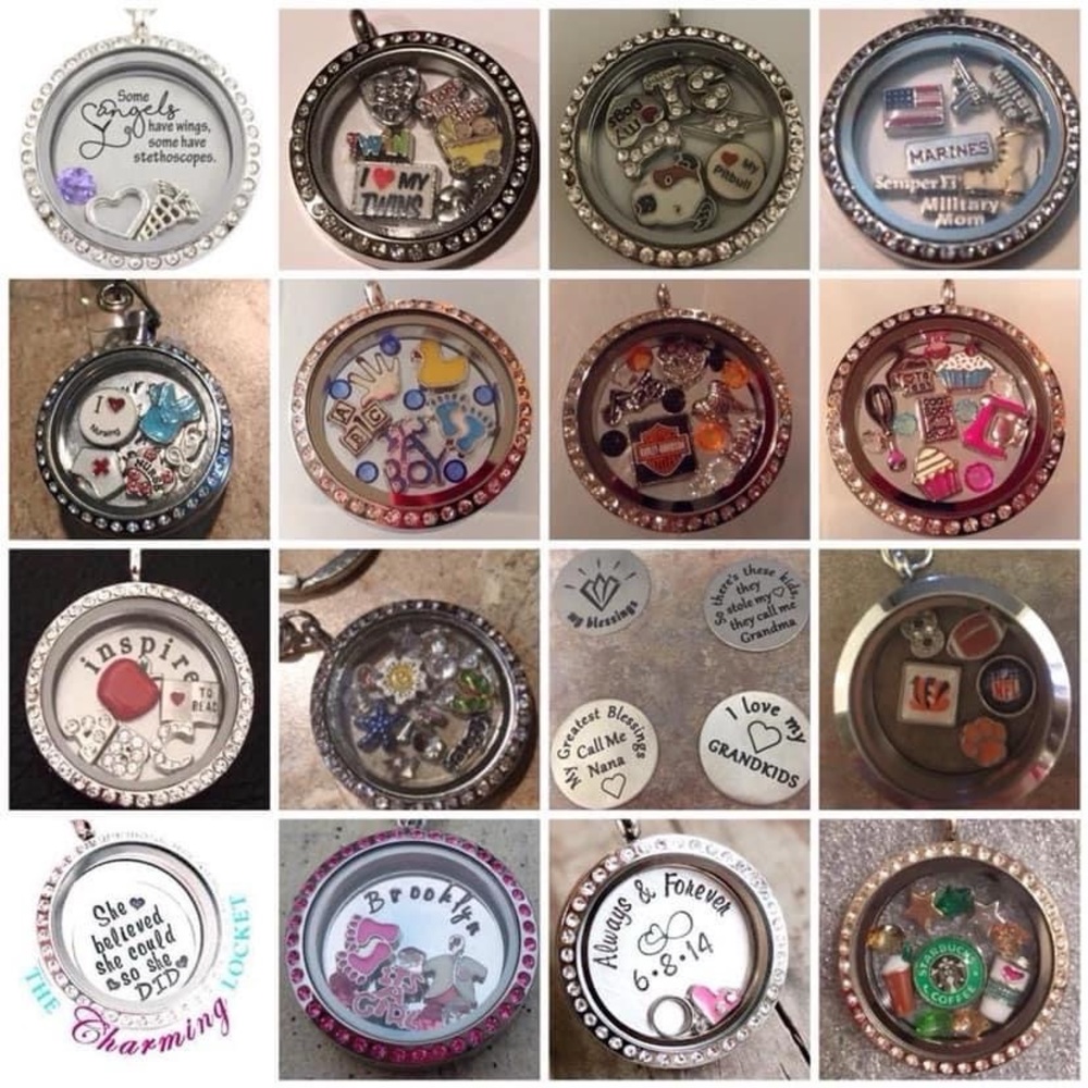 Custom Floating Lockets with Charms! 3rd Locket FREE! Price is for 2 lockets!